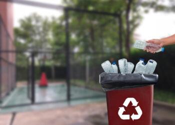 Recyclable garbage consisting glass Savings plastic Plastic Environment Reduce Junk