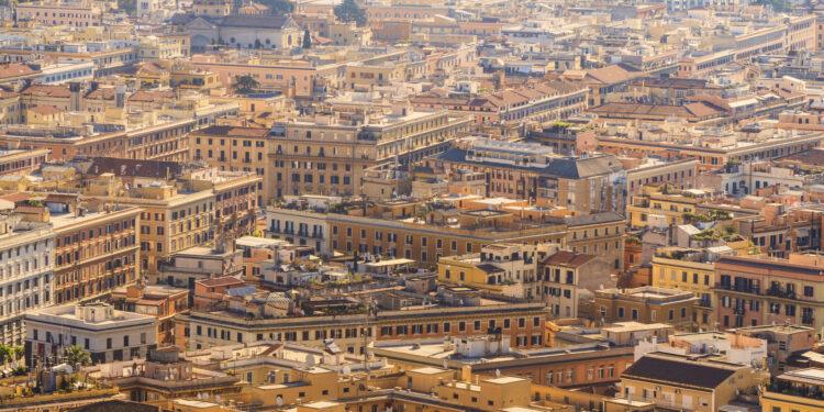 Rome city views with ancient buildings