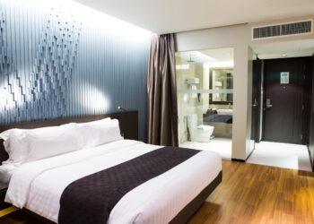 Interior of modern comfortable hotel room